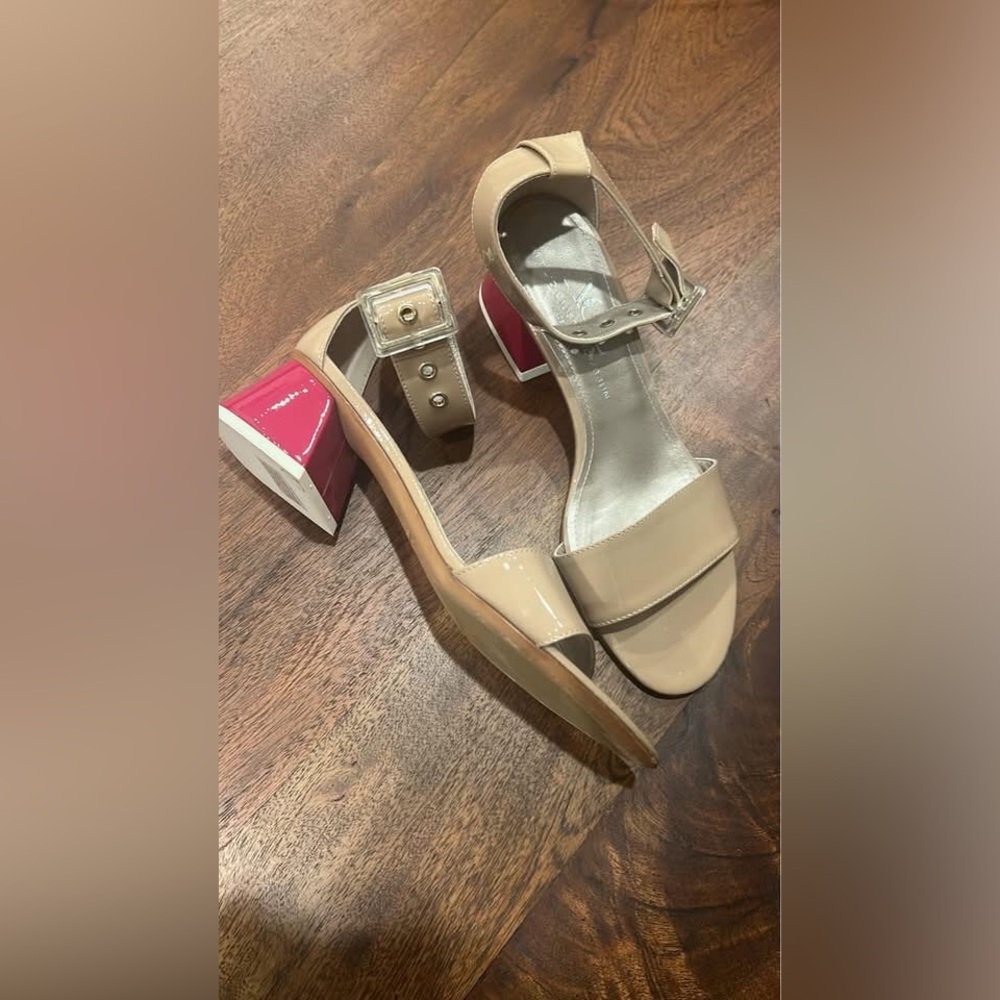 Nude Patent Red heel ankle strap heels 37/7